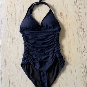 J Crew Navy ruched Halter One piece 12